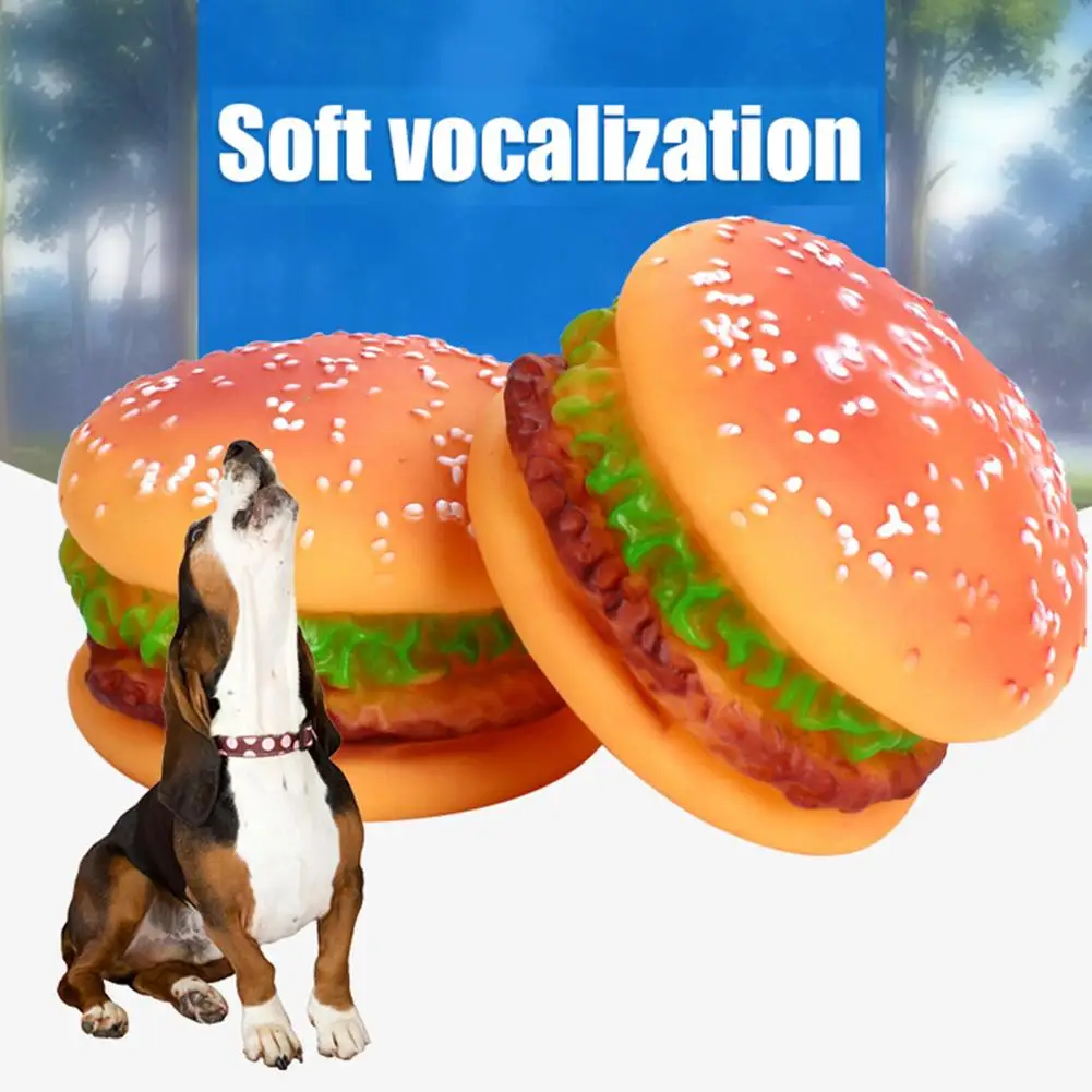 Köpek Çiğnemek Oyuncak Yüksek Elastikiyet Yapma Ses Mini Hamburger Oyuncak Vinil Gıcırtılı Sıkmak Pet Oyuncak Ev için
