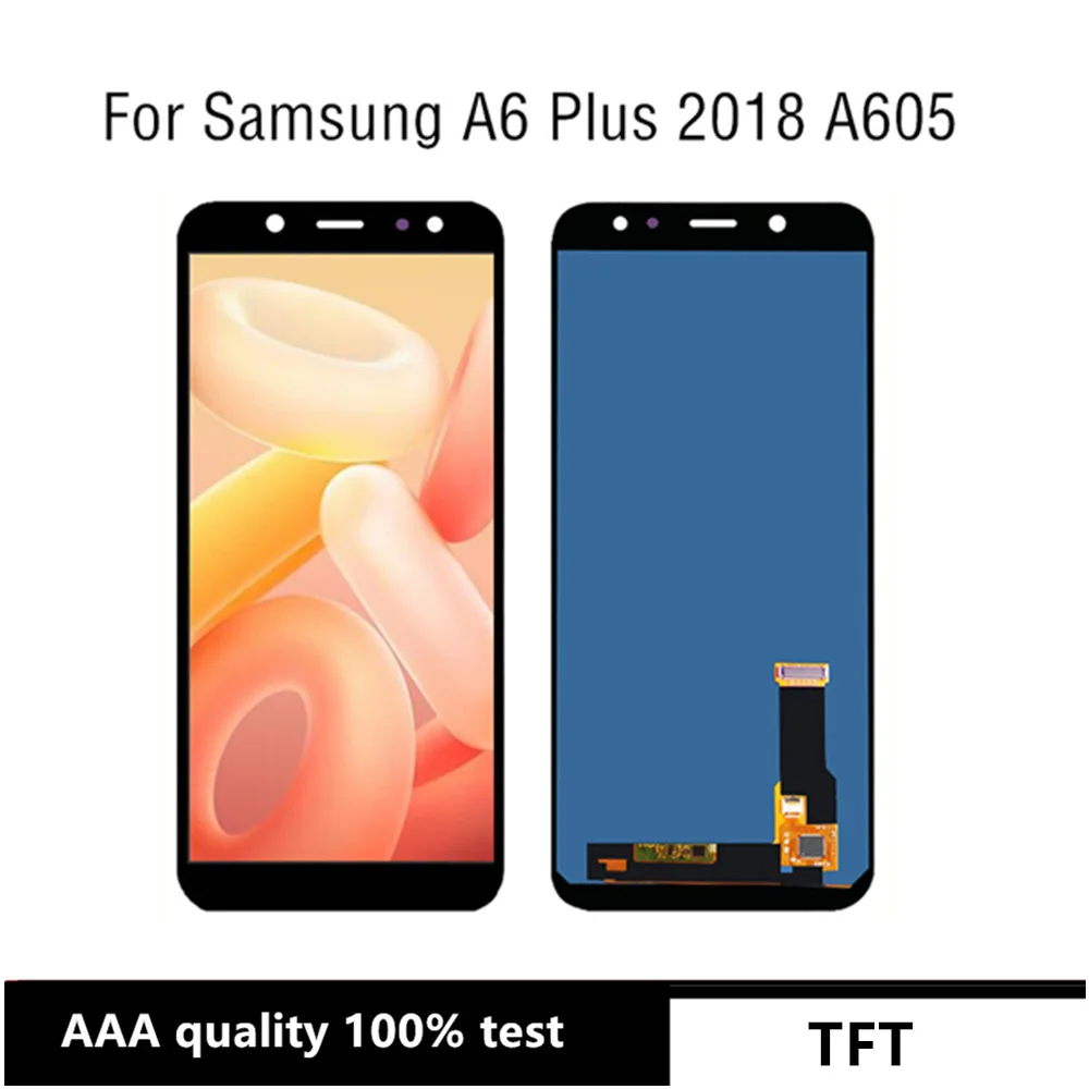 TFT Samsung Galaxy A6 Artı 2018 A605 lcd ekran dokunmatik ekranlı sayısallaştırıcı grup Samsung A6 Artı A605 A605F A605FN A605G