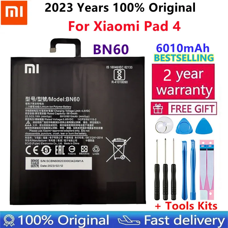 Xiao mi Yeni 100 % Orijinal BN60 6010mAh Xiao mi Pad 4 mi pad 4 Cep Telefonu Stokta Piller Batteria Hediye Araçları İle