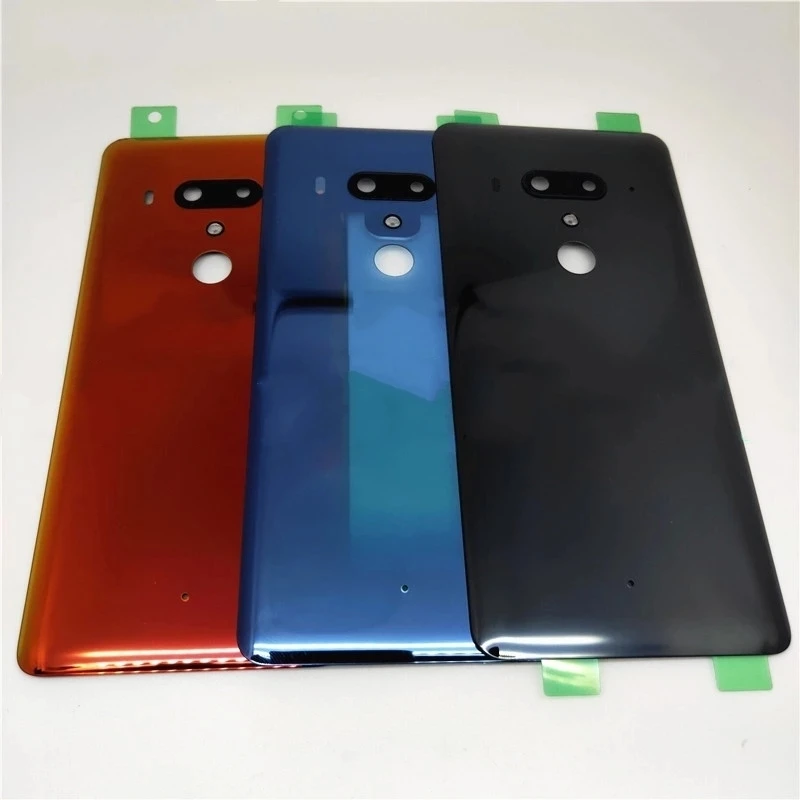 Yeni Orijinal 6.0 inç Arka Pil Kapağı HTC U12 Artı Arka Kapı Paneli Cam Konut Case Yedek Parçalar Logo İle