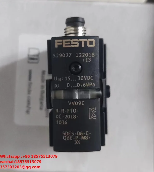 FESTO 529027 için SDE5-D6-C-Q6E-P-M8-3X 529027 Basınç Sensörü Yeni Orijinal Otantik