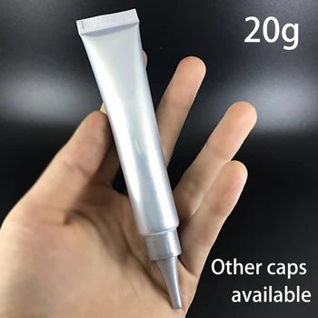 20 ml Alüminyum Plastik Göz Kremi sıkılabilir şişe Gümüş 20g Kozmetik makyaj Dudak Balsamı Yumuşak Tüp 100 adet/grup Ücretsiz Kargo