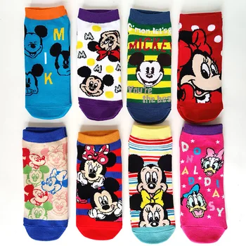 2022 Yeni 8/10 çift / paket Disney Kadın Çorap Pamuk Karikatür Minnie Mickey Mouse Sevimli Çorap