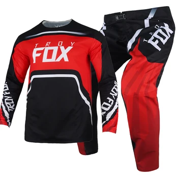 2023 Off-Road MX 180 Yarış Motokros Forması Pantolon Combo Siyah Kırmızı dişli seti Honda Takımı Motosiklet Takım Kitleri Tüm Boyutları