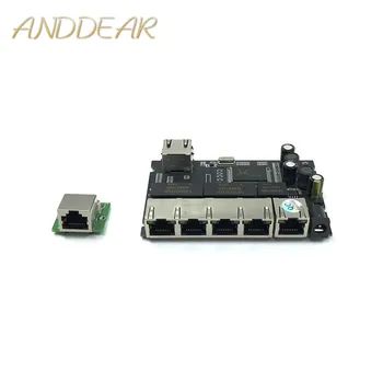 5-port Gigabit anahtar modülü yaygın olarak kullanılan LED hat 5 port 10/100/1000 m iletişim portu mini anahtar modülü PCBA Anakart