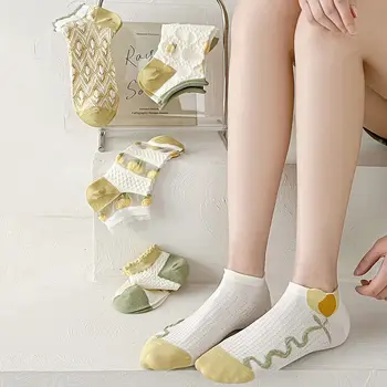 Ayak bileği Çorap Cam İpek Dantel Kadınlar İçin Elastik Kısa İpek Çorap Çiçek Çorap Çorap Terlik Tekne Çorap Kadın Çorap