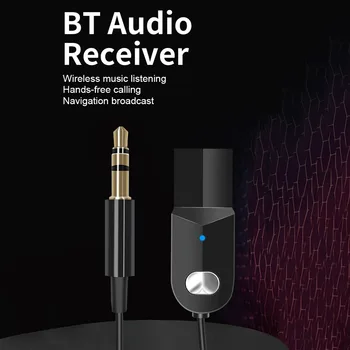 USB Bluetooth Hoparlörler Alıcı Kablosuz Adaptör 3.5 mm Jack Araç Ses Aux Müzik Alıcısı Handsfree Kiti Bluetooth Aux Adaptörü