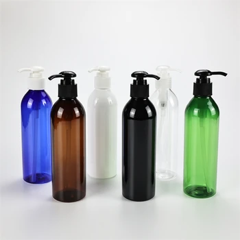 Çok renkli 250 ML X 25 Sıvı Sabun Plastik Ambalaj Şişeleri Yuvarlak Losyon Pompası Seyahat Boyutu Duş Jeli Şampuan Plastik Şişe
